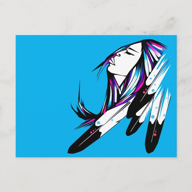 Vykort Native American Kvinna (Framsida)