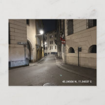 Vykort - Nattpromenad i Vicenza, Italien