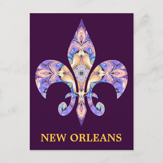 Vykort New Orleans Fleur-de-lis (Framsida)