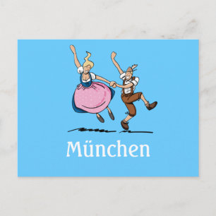 Vykort ÖL FESTIVAL München Dansande bayerskor