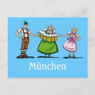 Vykort ÖL FESTIVAL München Öl servitris