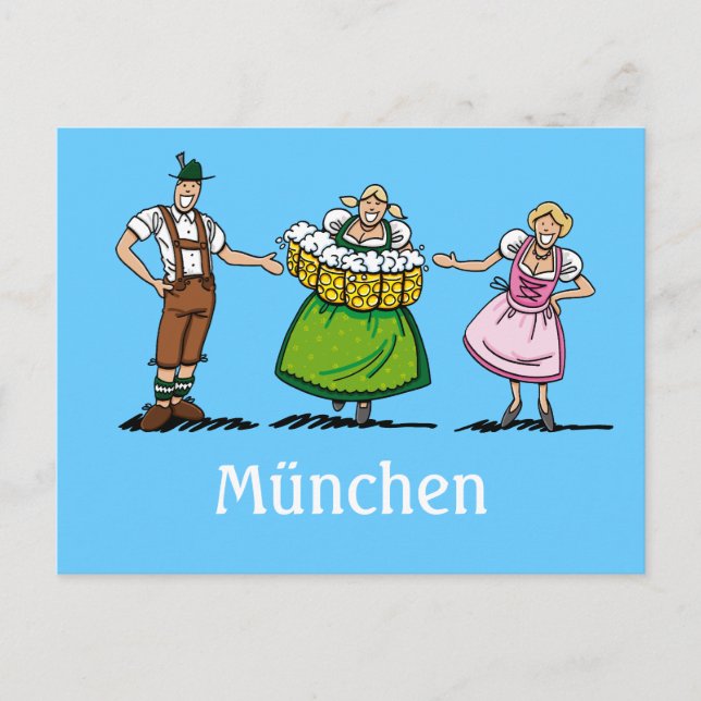 Vykort ÖL FESTIVAL München Öl servitris (Framsida)