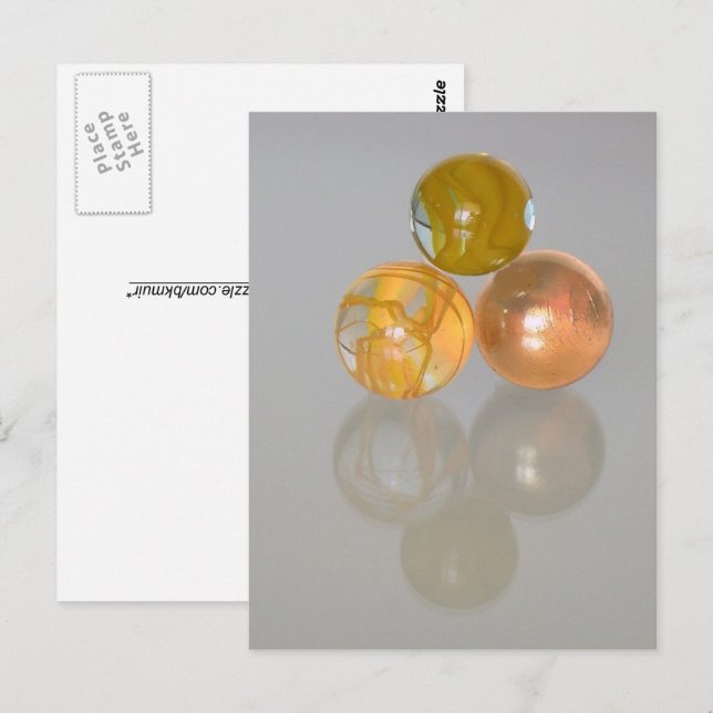 Vykort - orange marmor (Fram/baksida)