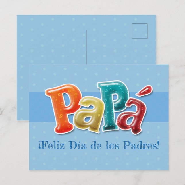 vykort - Papá Feliz Día de los Padres! (Fram/baksida)