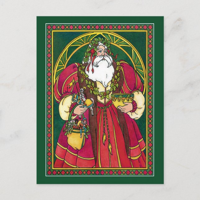 vykort: Pappa jul - Santa - Solstice Helg Vykort (Framsida)