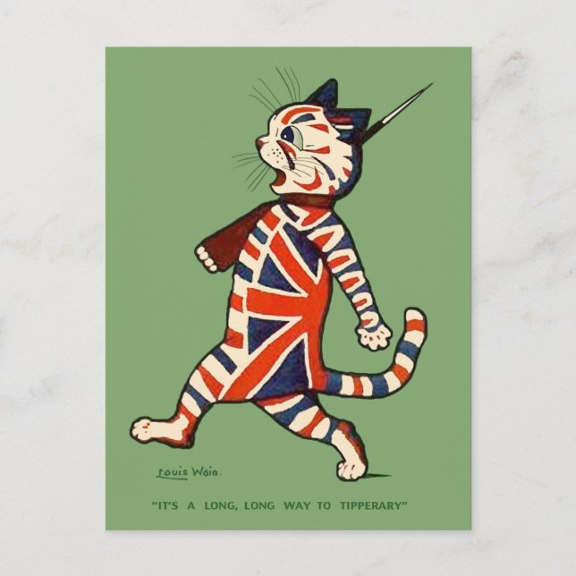 vykort: Patriotisk katt Vykort (Framsida)