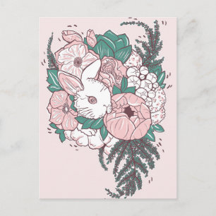vykort Peony Bunny