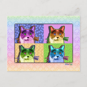 vykort - pop Art Cat