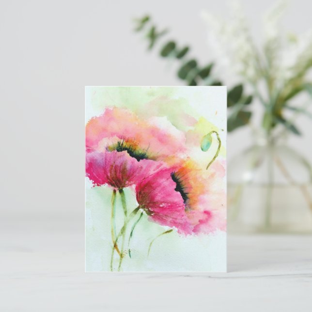 vykort - poppies (Stående Fram)