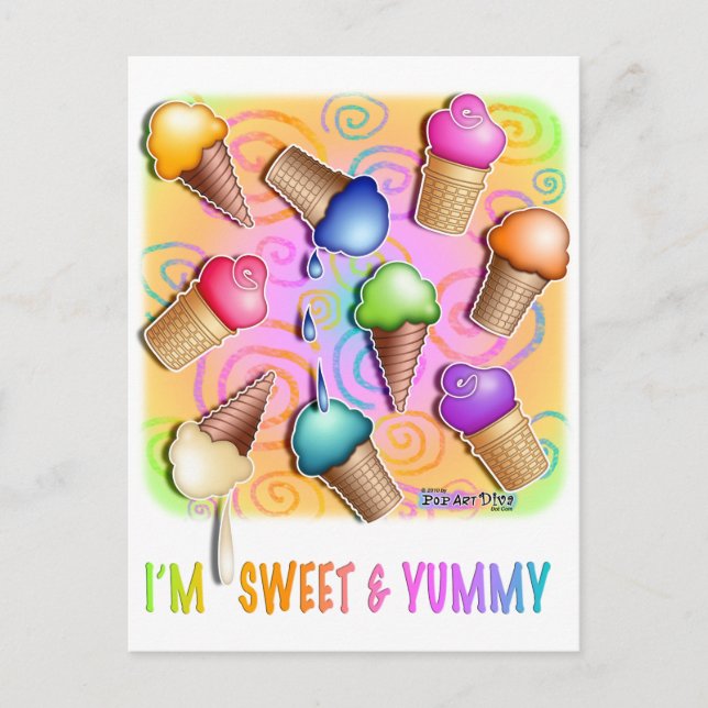 vykort - poppkonst ICE CREAM CONS (Framsida)