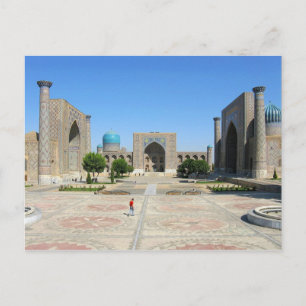 vykort Registan ställe i Samarkand, Uzbekistan