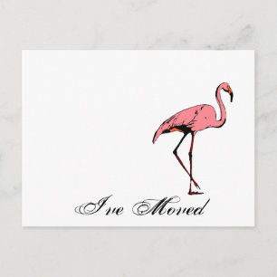 Vykort Retro Jag har flyttat Ny adress Flamingo VK