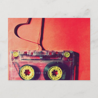 vykort,retro,kassett,kärlek,hjärta vykort