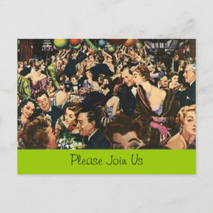 vykort Retro Pension Party Bash Crowd Festive