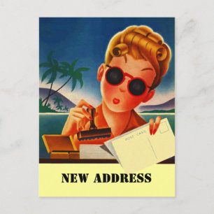 Vykort Retro Resa Kontakta Ny Adress Förändring