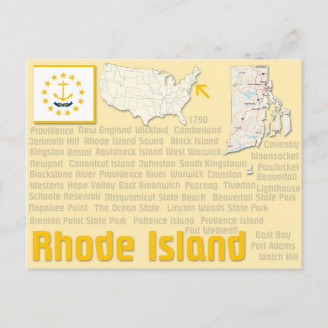 Vykort "Rhode island" (Framsida)