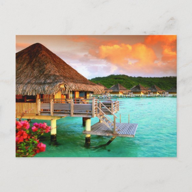 vykort - Romantic Resorts Tahiti Bora Bora (Framsida)
