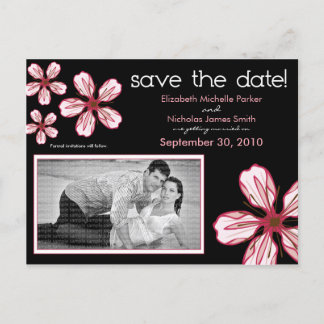 VYKORT: Rosa körsbärsblom Save the Date Meddelande Vykort
