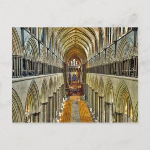 vykort Salisbury Cathedral Insida