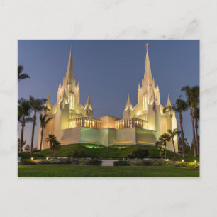 Vykort: San Diego LDS Temple Evening-bild Vykort