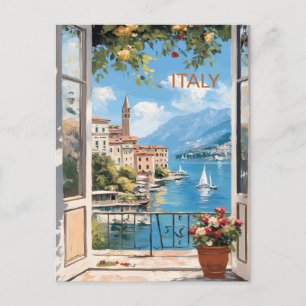 VYKORT Scenisk akvarell Amalfi-kusten Italien 