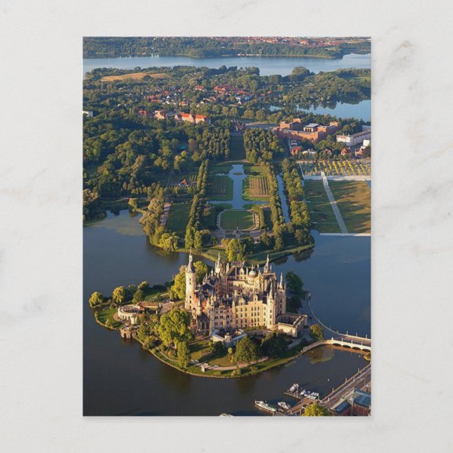 vykort Schwerin Castle (ö), Tyskland (Framsida)