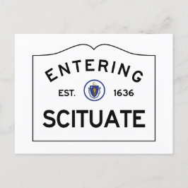 Vykort - Scituate Road Sign-Tag