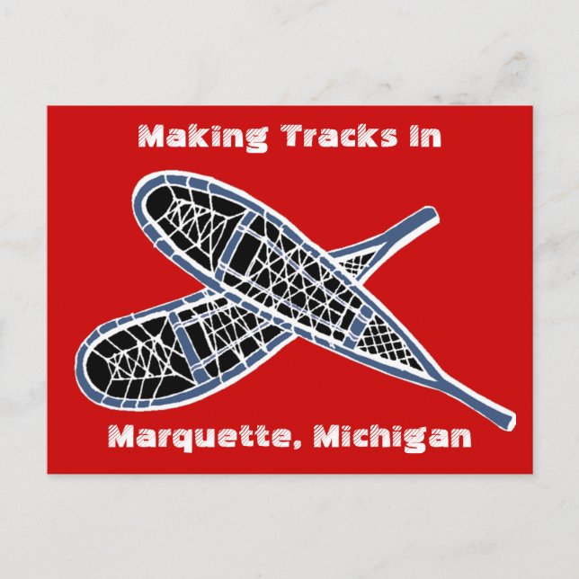 Vykort ~ Skapar Snowskor Snowshoeing (Framsida)