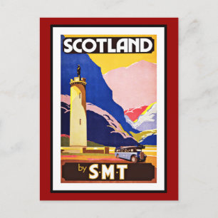 Vykort Skottland Hälsningar Vintage