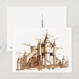 Vykort - Slott i Spanien (sepia)
