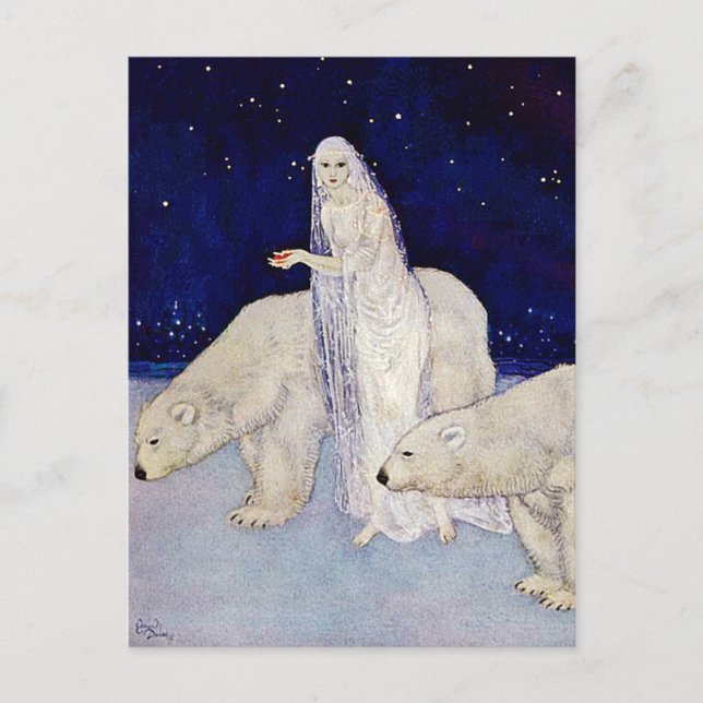 vykort: Snö Maiden Vykort (Framsida)