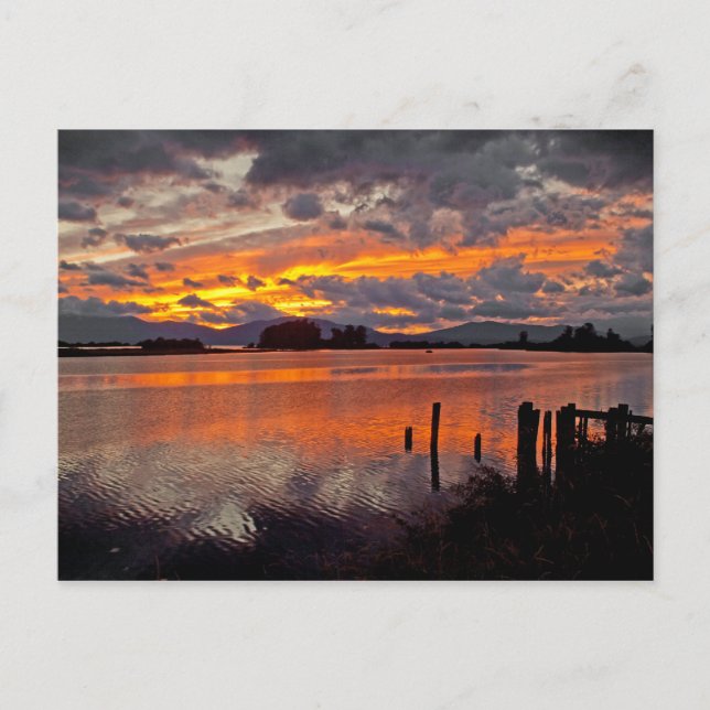 VYKORT ~ "Solnedgång över Clark Fork River" (Framsida)