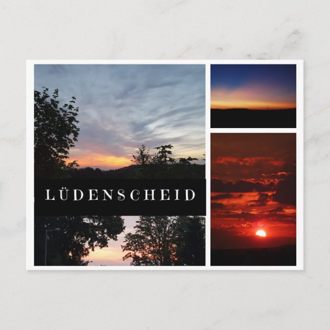Vykort "Solnedgångar i Lüdenscheid" (Framsida)