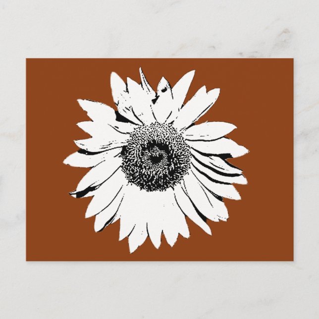 Vykort - Solrosblomma att färglägga (Framsida)
