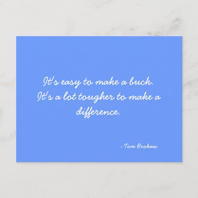 Vykort som citerar Tom Brokaw (Framsida)