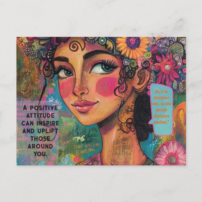 Vykort som Järn Sharpens Järn-ordspråk 27:17 (Framsida)