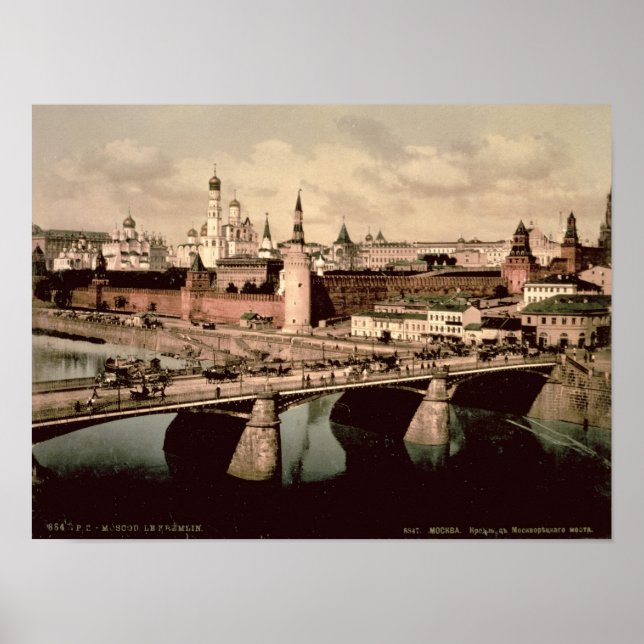 vykort som skildrar Kreml, Moskva Poster (Framsidan)