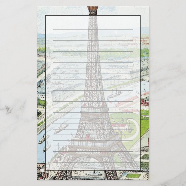 Vykort som visar det Eiffel torn Brevpapper (Framsida)