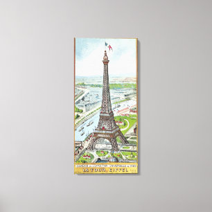 Vykort som visar det Eiffel torn Canvastryck