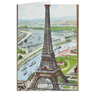 Vykort som visar det Eiffel torn Hälsningskort