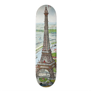 Vykort som visar det Eiffel torn Skateboard Bräda 21,5 Cm