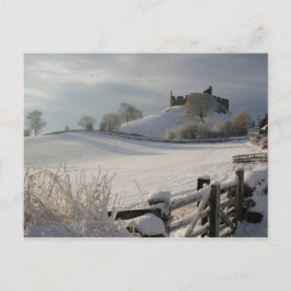 vykort som visar Hume Castle i Winter