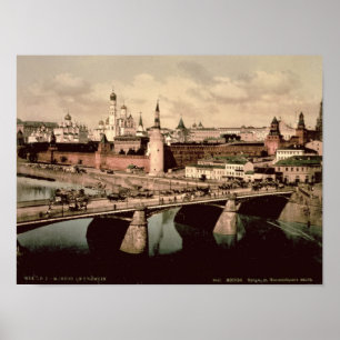 Vykort som visar Kremlinen, Moscow Poster