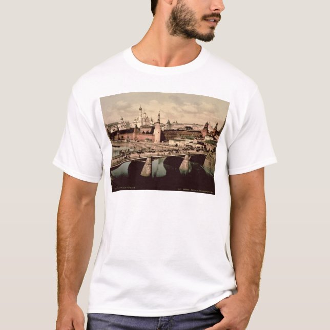 Vykort som visar Kremlinen, Moscow T-shirt (Framsida)