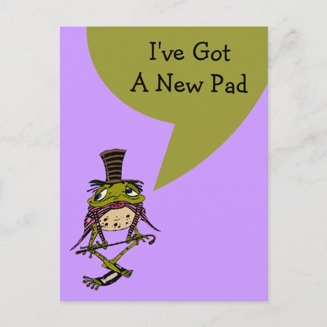 Vykort Söt Jag Har Bytt Ny Adress Kudd Padda PC (Framsida)