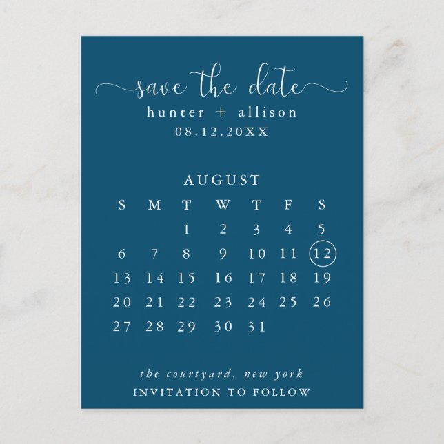 Vykort | Spara datum | Kalender (Framsida)