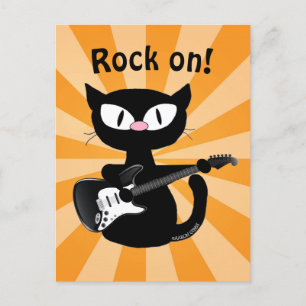 Vykort - Sten på! Guitar Rocker Black Cat