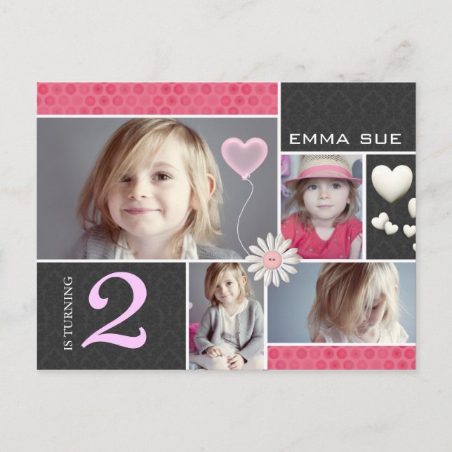 Vykort-Stil-Damaskpartiets inbjudningar (Framsida)