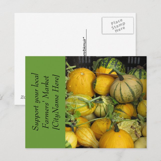 Vykort - Stöd Bondens Marknad - Squash (Fram/baksida)
