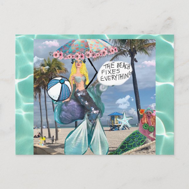 Vykort - stranden fixar allt (Framsida)